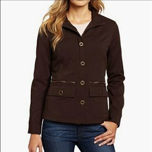 PrAna Lydia Utility Jacket - Full Zip w/ Pockets Brown Women's Size Large